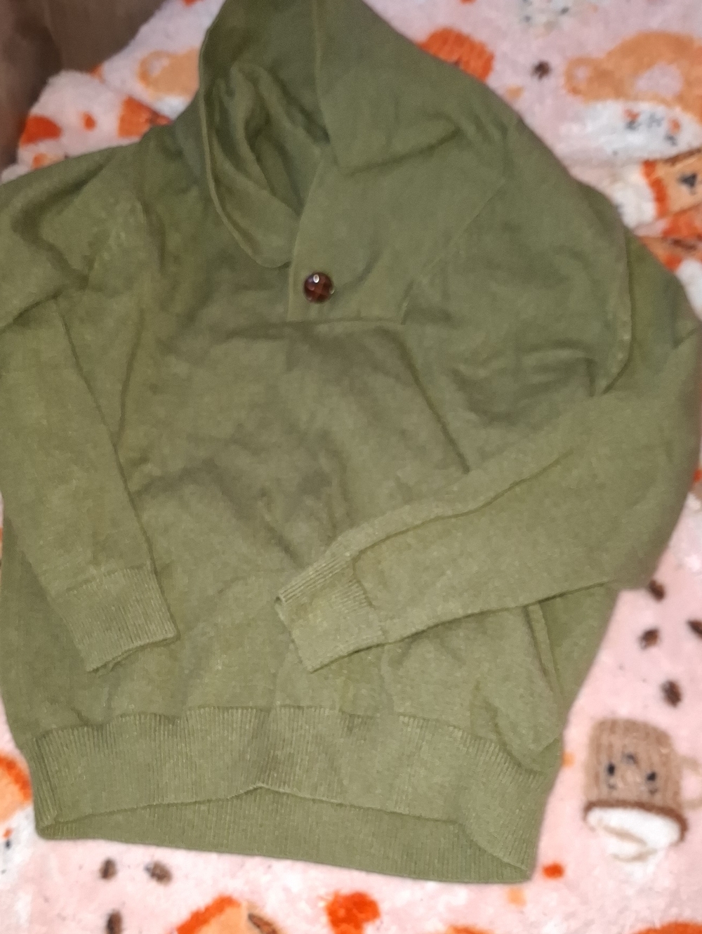 Men's Olive Green Hooded Sweater